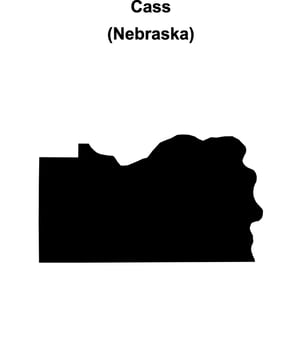 Cass County, Nebraska blank outline map vector