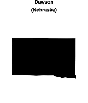 Dawson County, Nebraska blank outline map vector