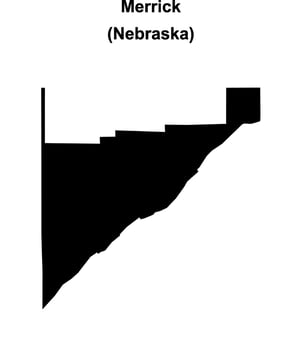 Merrick County, Nebraska blank outline map vector