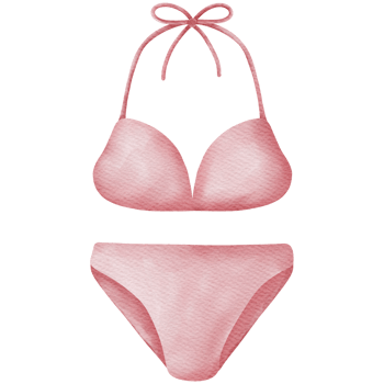 Hand-Painted Watercolor Set Of Images Includes Beach Bag, Flippers, Camera, Cocktail, And Other Summer Clipart png