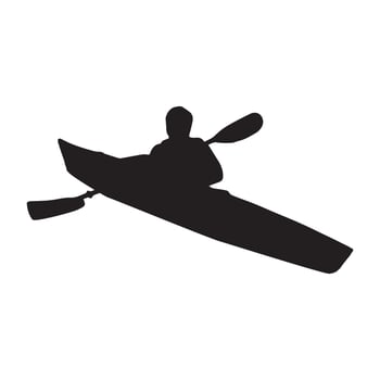 Kayaking Canoe Art Silhouette vector