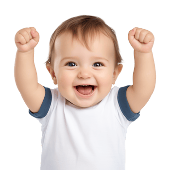 Happy Excited Baby Isolated on Transparent Background png