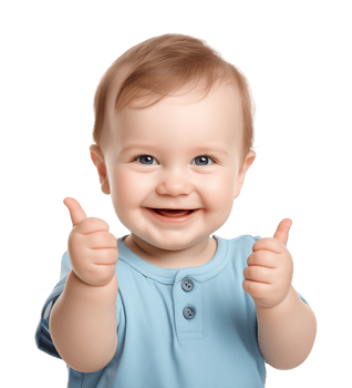 Baby Two Thumbs Up Isolated on Transparent Background png