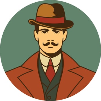 Vintage man cartoon illustration vector