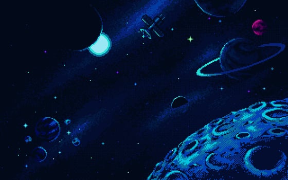 Pixel art illustration Space Background. Pixelated Space Background. Space Background Nebula pixelated for the pixel art game and icon for website and game. old school retro. vector