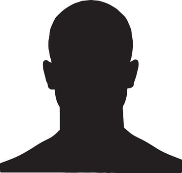 Male Head Silhouette Illustration White Background vector