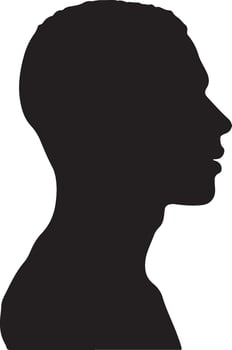Male Head Silhouette Illustration White Background vector