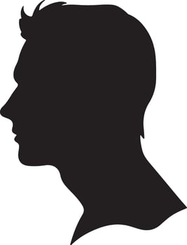 Male Head Silhouette Illustration White Background vector