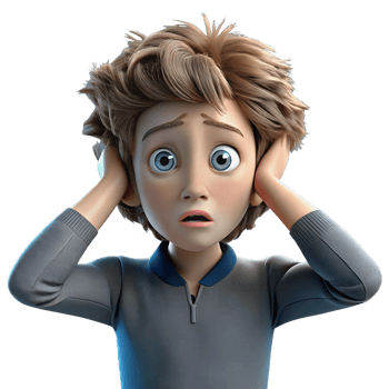 a young man Teenage age, dirty, untidy, upset, covers his ears with his hands png