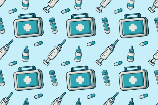 medical theme illustration seamless pattern background vector