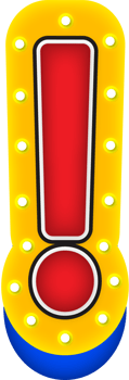 3D Cinema light Alphabet Letter, Exclamation mark png