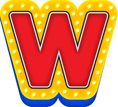 3D Cinema light Alphabet Letter W png