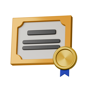 accountant professional certificate with frame and golden medal finance accounting theme isolated 3d icon illustration element png