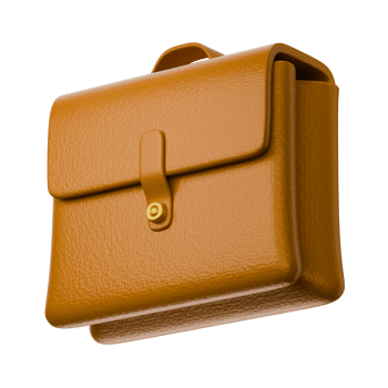 brown leather briefcase portfolio project businessman bag finance accounting theme isolated 3d icon illustration element png