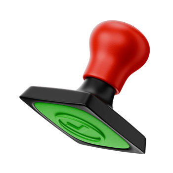 office equipment stamp seal authorize signature tool for document letter finance accounting theme isolated 3d icon illustration element png