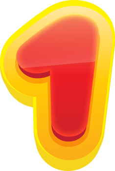 Comic 3D Number 1 png