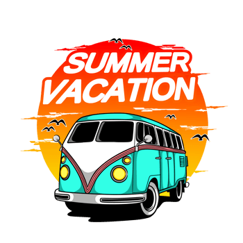 Custom summer vacation design for illustrator and graphic designer png