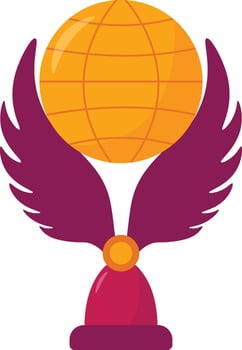 Golden Achievement Award for Championship. Isolated on a White Background. vector