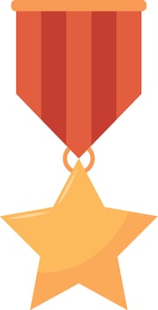 Golden Achievement Award for Championship. Isolated on a White Background. vector