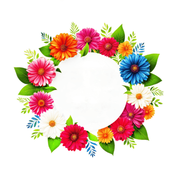 Wreaths flower template on transparent background. png