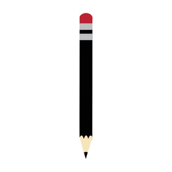 Pencil cartoon icon in flat style. Office supplies illustration on isolated background. Writing sign business concept. vector