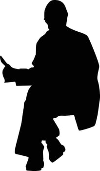 People sitting silhouette illustration. Person pose while sit down vector