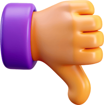 3D thumbs down hand gesture for disapproval, cut out - stock 3d. png