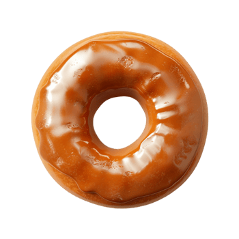 Glazed Donut on Transparent Background AI-Generative png