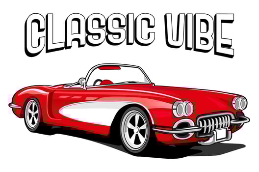 classic car show party logo design icon vector