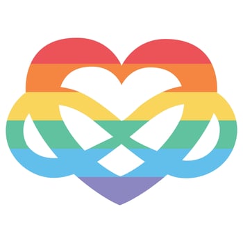 The heart figure with the infinity sign. Pride LGBT heart vector