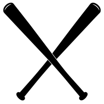 baseball bats black silhouette illustration vector