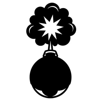 bomb black silhouette illustration vector