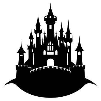 castle black silhouette illustration vector
