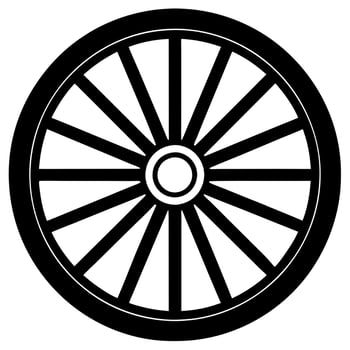 wagon wheel black silhouette illustration vector
