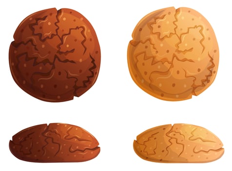 Chocolate and classic traditional handmade set of cookies view in front and frame above. vector
