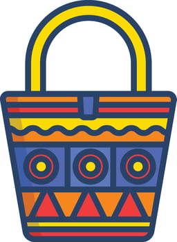 Bag linear color illustration vector