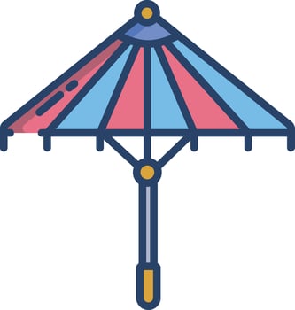 Wagasa linear color illustration vector