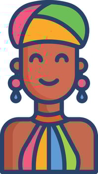 Maasai linear color illustration vector