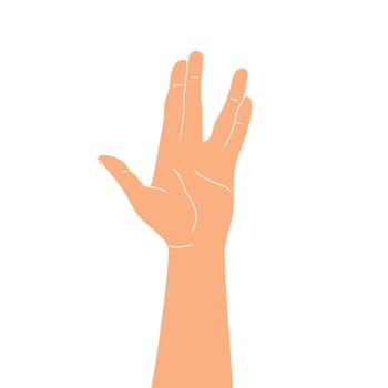 Vulcan salute gesture. Live long and prosper hand sign. illustration vector