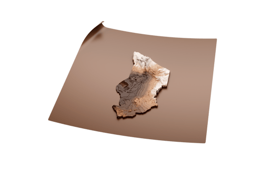 Map Of Chad Old Style Brown On Unrolled Map Paper Sheet 3d illustration png