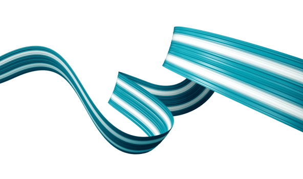 Teal ribbon awareness. Symbolic Post Traumatic Stress Disorder - PTSD. 3d illustration. png