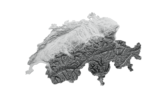 Switzerland Map Flag Shaded relief Color Height map 3d illustration png