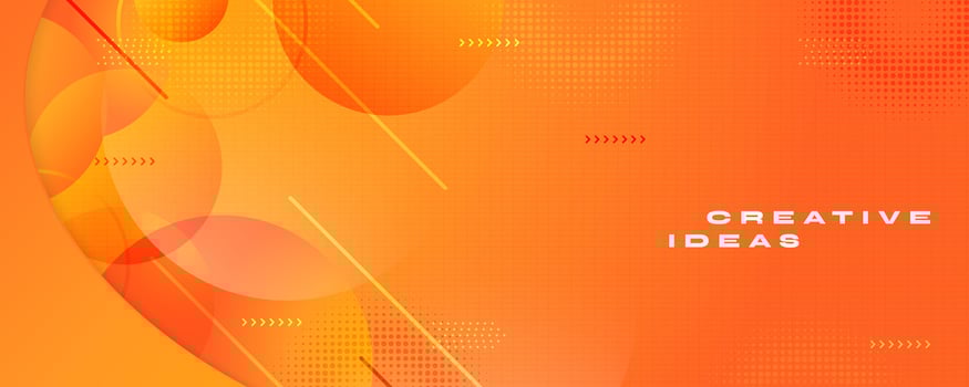 Abstract Orange Gradient Background with Geometric and Circular Elements. Creative and Dynamic Banner Design vector