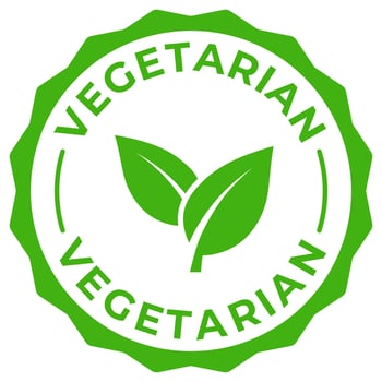 Vegetarian 100 label icon illustration. Vegan green logo, symbol, badge, tag, stamp, seal. Natural organic eco product sticker, mark, tag or emblem isolated. vector