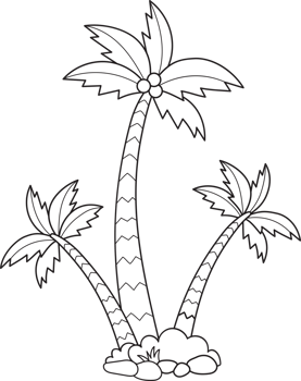 Outline tropical palm trees png