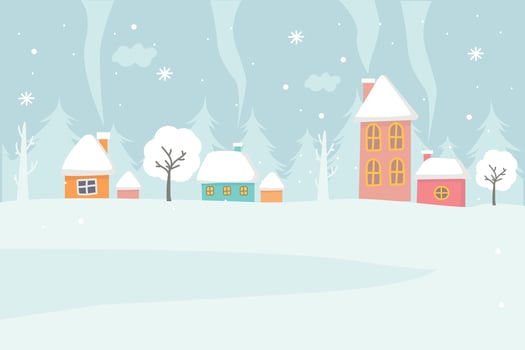 Winter landscape. Winter has come. A city in the snow vector