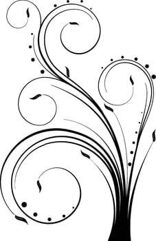 Arabesco florals design, florals black and white design illustration. vector