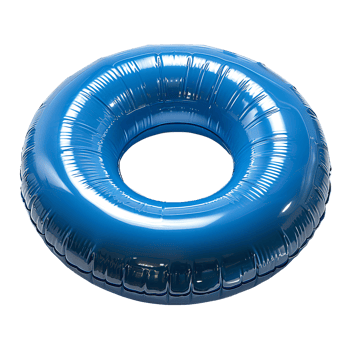 Blue pool float . Blue plastic pool float top view . Pool float for summertime activities and swimming in the ocean isolated. Inflatable pool float png
