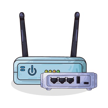 Illustration of wifi router vector