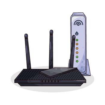 Illustration of wifi router vector